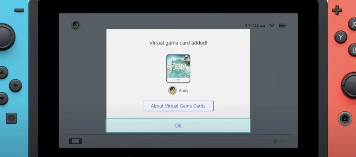 NINTENDO INTRODUCE LAS TARJETAS DE JUEGO VIRTUALES PARA PRESTAR JUEGOS DIGITALES