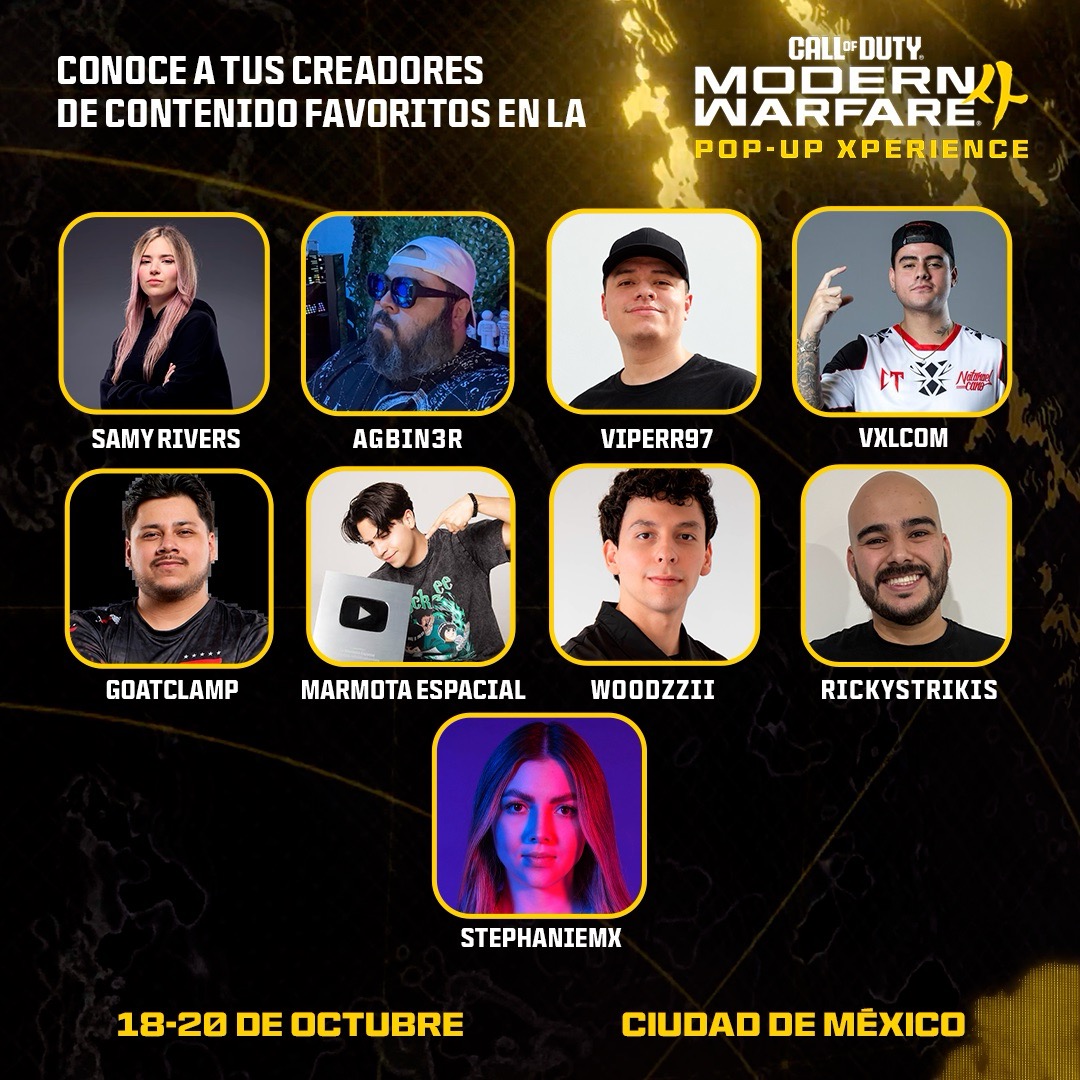 Influencers que estarán en el evento de Modern Warfare 4 CDMX